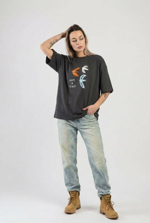 Oversize'owa koszulka "Hope in peace"
