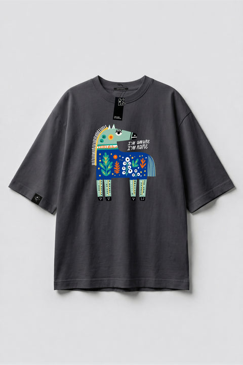 Oversized T-shirt "I'm aware I'm rare"