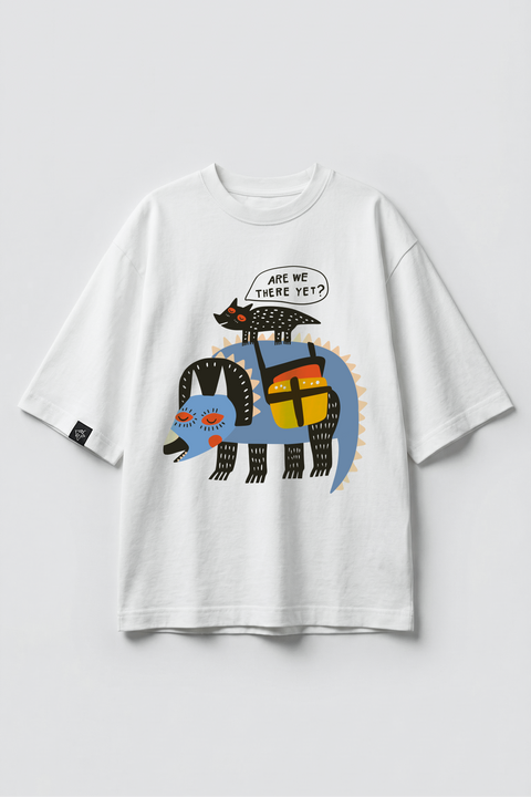 Oversized T-Shirt "Are we there yet?"