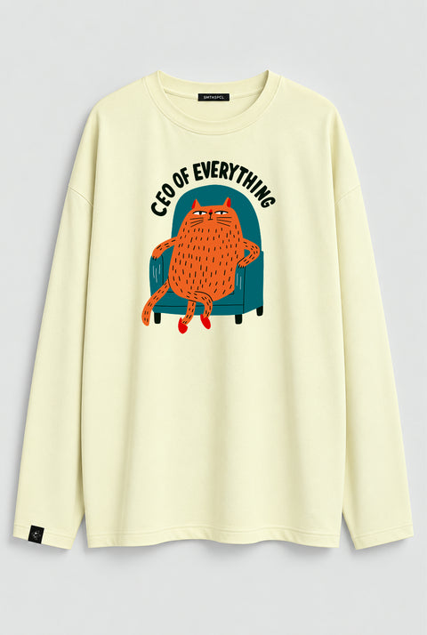 Oversized Long-Sleeve Shirt "CEO of everything"
