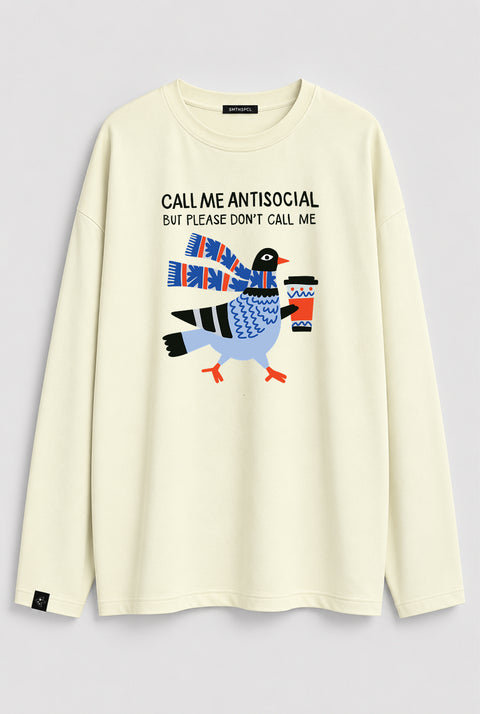 Oversized Long-Sleeve Shirt "Antisocial"