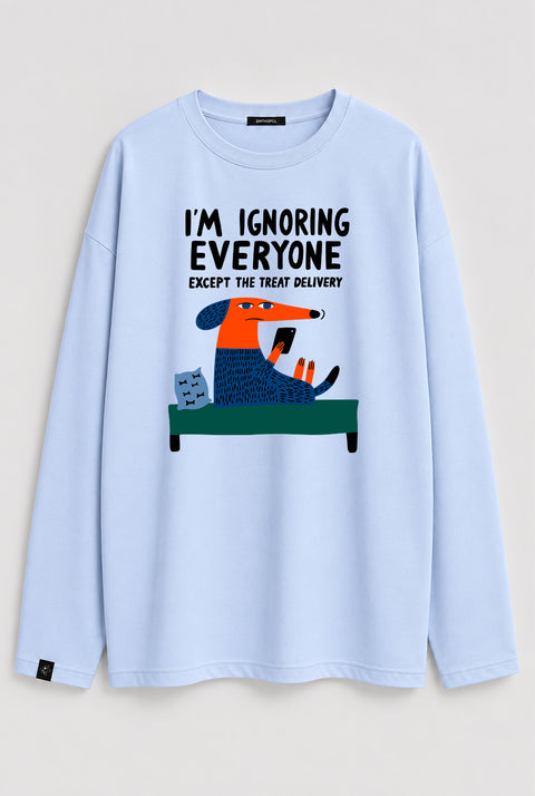 Oversized Long-Sleeve Shirt "Ignoring"