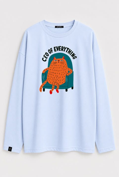Oversized Long-Sleeve Shirt "CEO of everything"