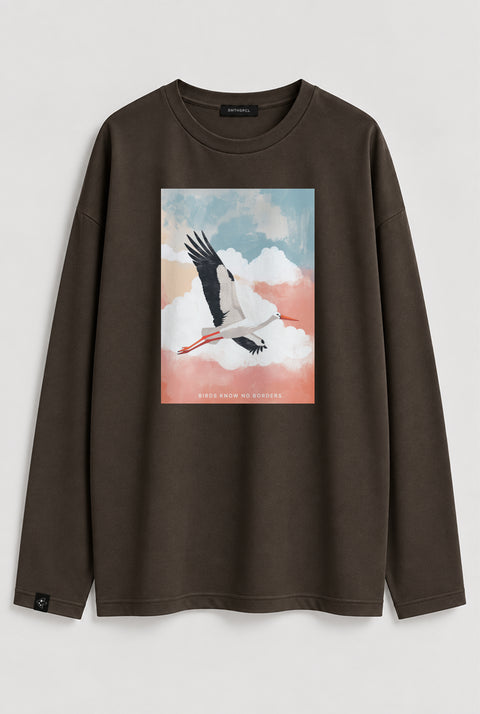 Лонгслив оверсайз "Birds know no borders"