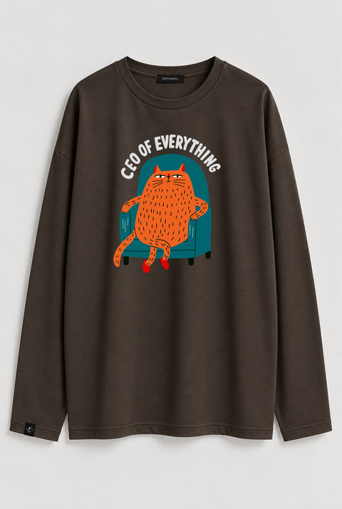Oversized Long-Sleeve Shirt "CEO of everything"