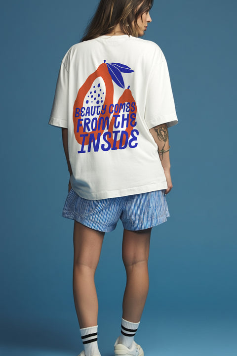 Футболка оверсайз унисекс "Beauty comes from the inside"