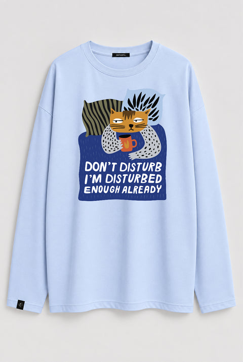 Oversized Long-Sleeve Shirt "Don't disturb"