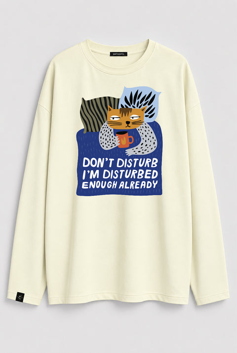 Oversized Long-Sleeve Shirt "Don't disturb"