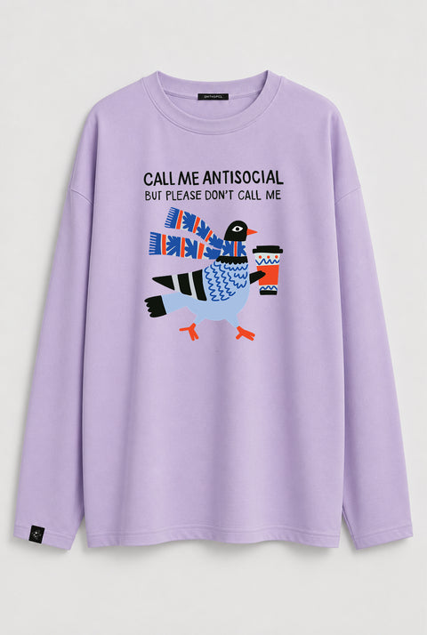 Oversized Long-Sleeve Shirt "Antisocial"