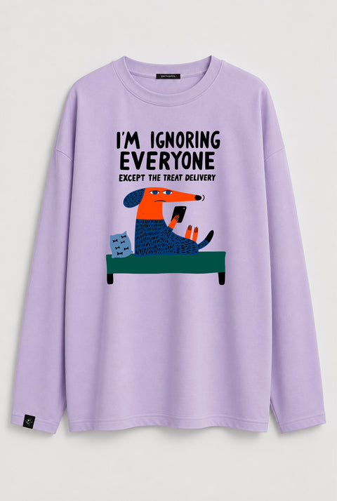 Oversized Long-Sleeve Shirt "Ignoring"