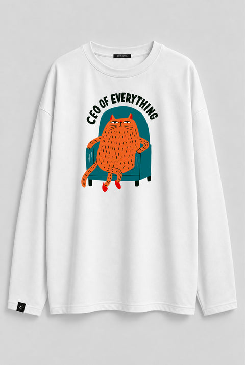 Oversized Long-Sleeve Shirt "CEO of everything"