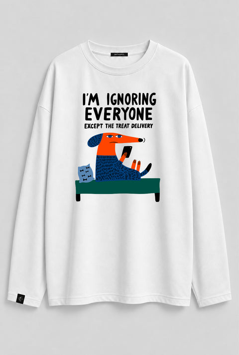 Oversized Long-Sleeve Shirt "Ignoring"