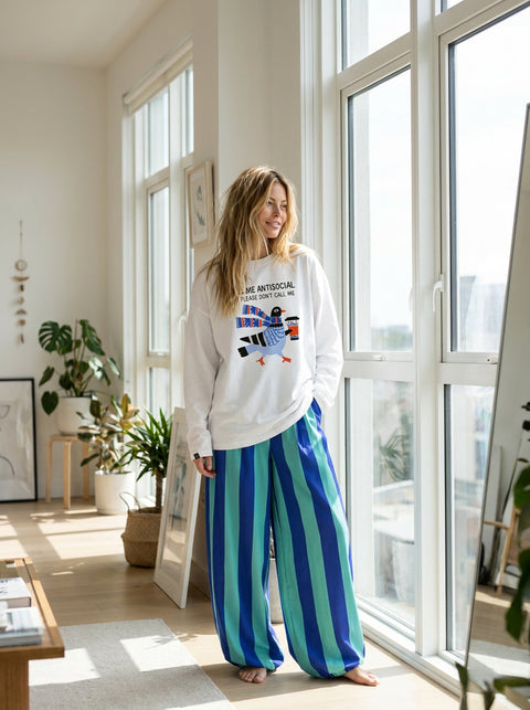 Oversized Long-Sleeve Shirt "Antisocial"