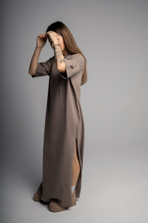 Платье-футболка оверсайз / Nude