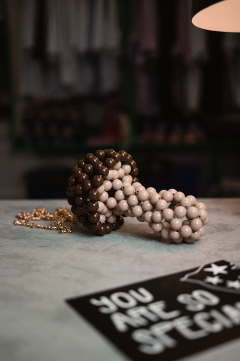 Handmade beaded bag "Mushroom"