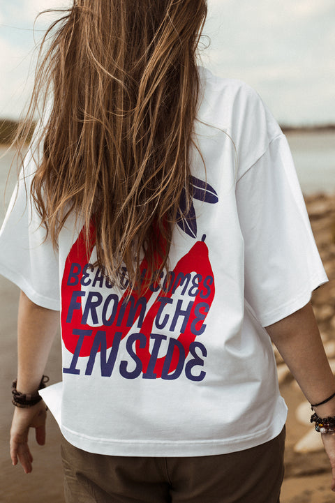 Футболка оверсайз унисекс "Beauty comes from the inside"