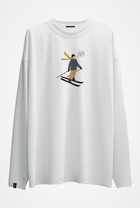 Oversized Unisex Long-Sleeve Shirt "Where am I?"