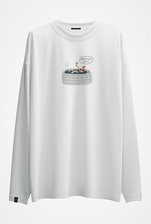 Oversized Unisex Long-Sleeve Shirt "Winter chill" (girl)