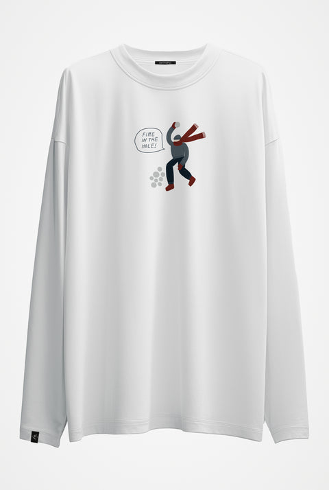 Oversize'owy longsleeve unisex "Fire in the hole!"