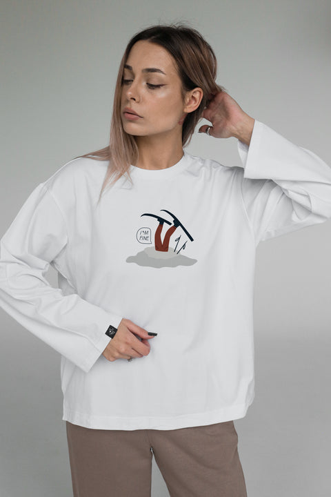 Oversize'owy longsleeve unisex "I'm fine"