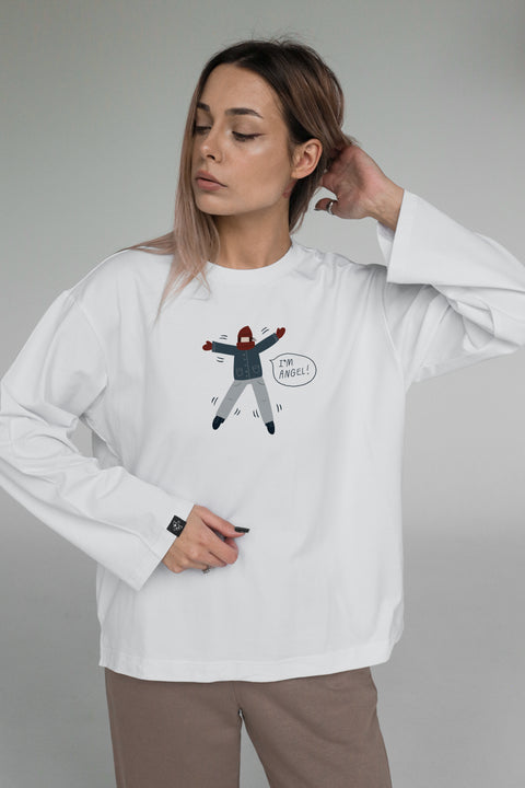 Oversized Unisex Long-Sleeve Shirt "Snow angel"