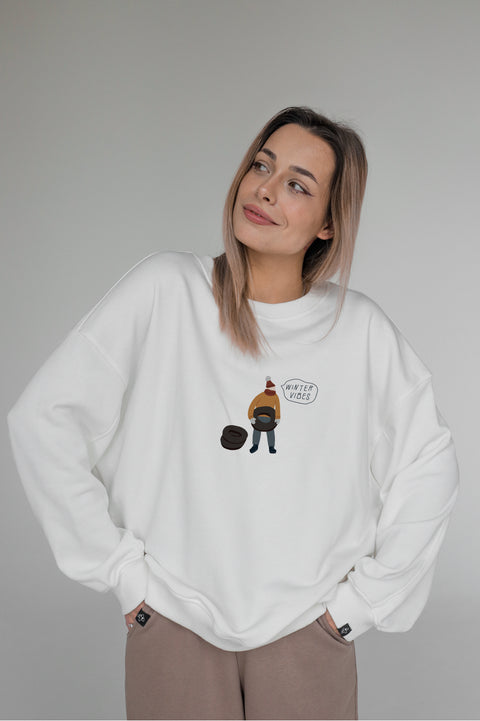 Свитшот оверсайз унисекс "Winter vibes"