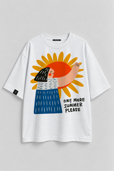 Oversize'owa koszulka "One more summer please"