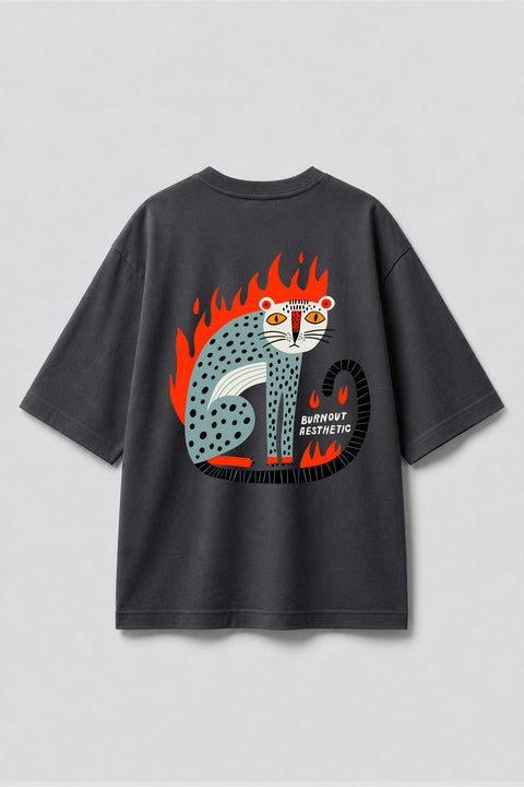 Oversize'owa koszulka "Burnout aesthetic"