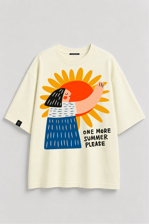 Oversize'owa koszulka "One more summer please"