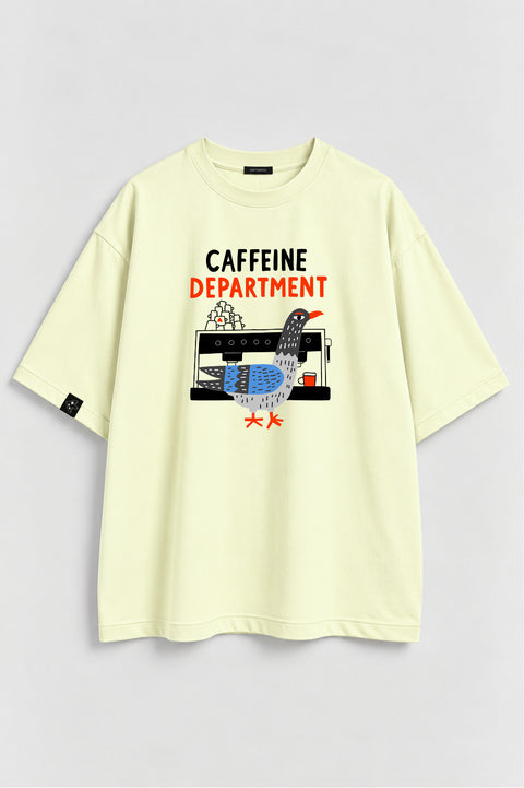 Oversize'owa koszulka "Caffeine department"