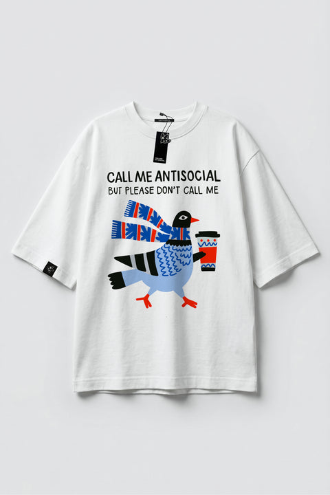 Oversize'owa koszulka "Antisocial"