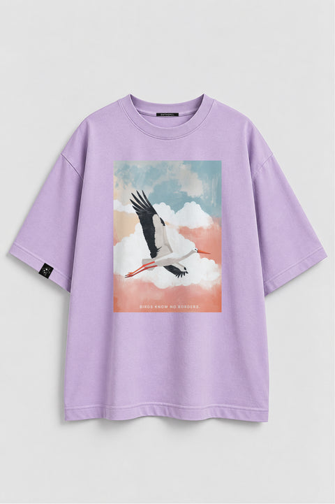 Oversize'owa koszulka "Birds know no borders"