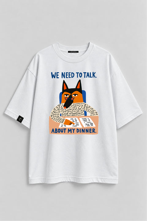 Oversize'owa koszulka "We need to talk"