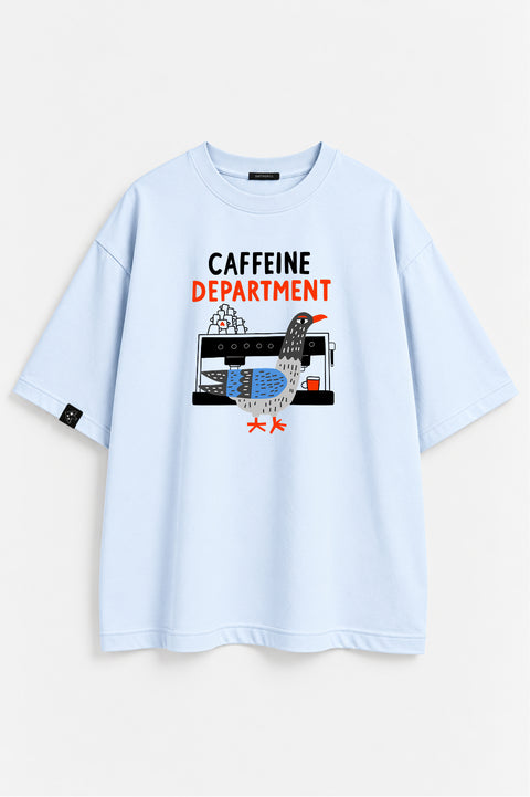 Oversize'owa koszulka "Caffeine department"