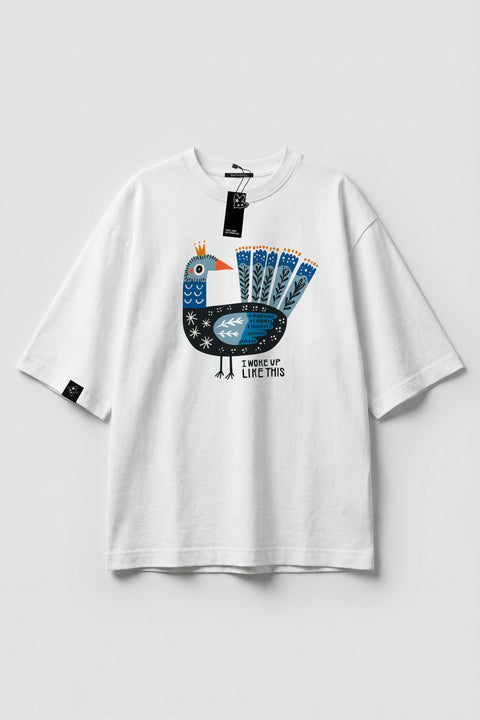Oversize'owa koszulka "I woke up like this"