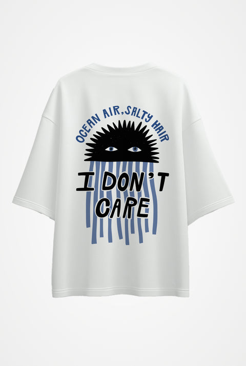 Oversize'owa koszulka "I don't care"