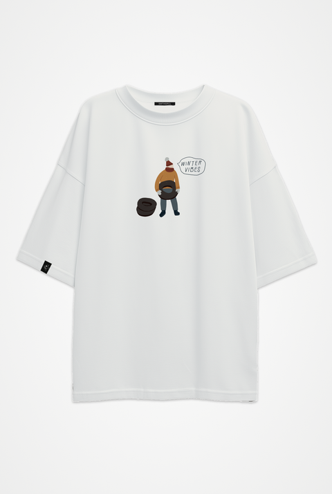 Oversize'owa koszulka unisex "Winter vibes"