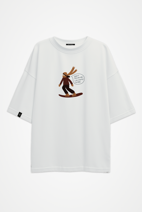 Oversize'owa koszulka unisex "Don't follow me"