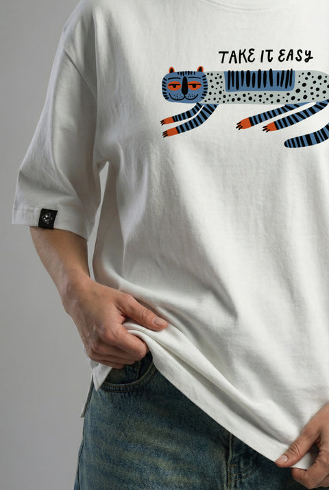 Oversize'owa koszulka "Take it easy"