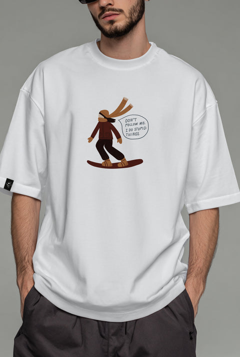 Oversize'owa koszulka unisex "Don't follow me"