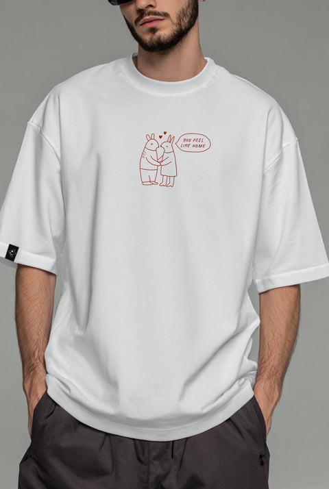 Oversized Unisex T-shirt "You feel like home"