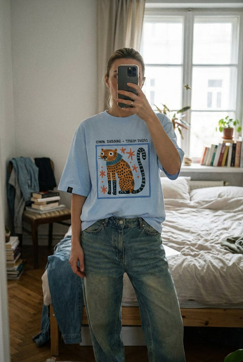 Oversize'owa koszulka "Brave heart, anxious mind"