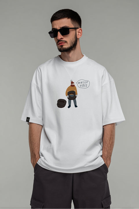 Oversize'owa koszulka unisex "Winter vibes"