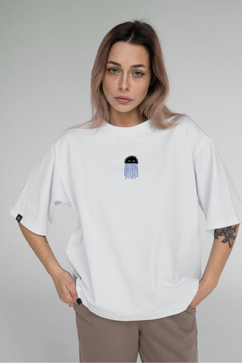 Oversize'owa koszulka "I don't care"