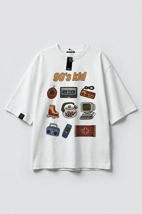 Oversize'owa koszulka "90's kid"