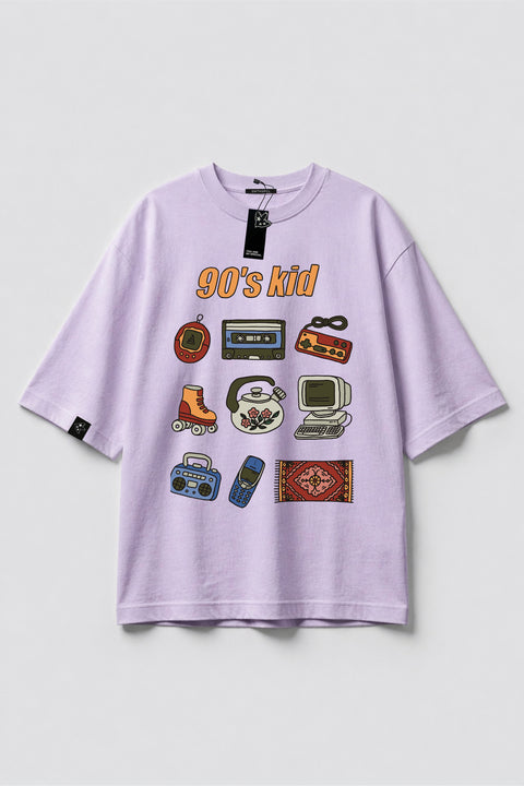 Oversize'owa koszulka "90's kid"