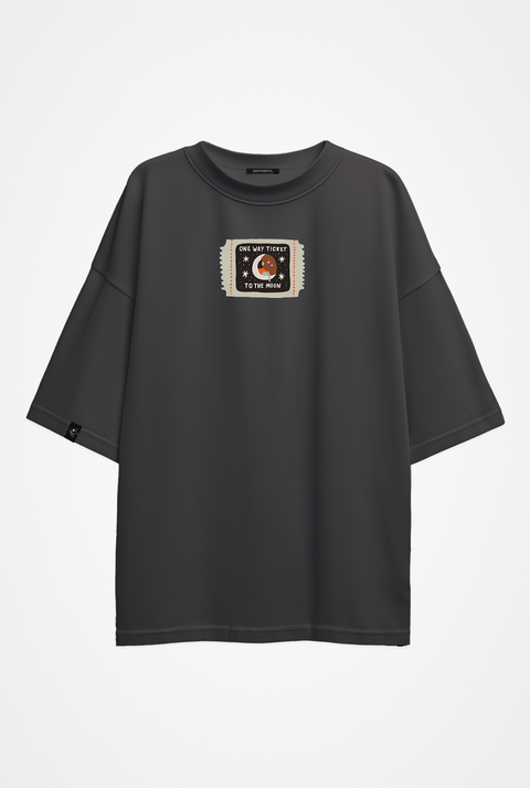 Oversized T-shirt "One way ticket to the moon"