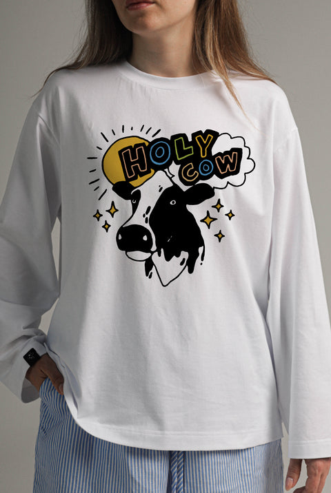 Лонгслив оверсайз "Holy cow"
