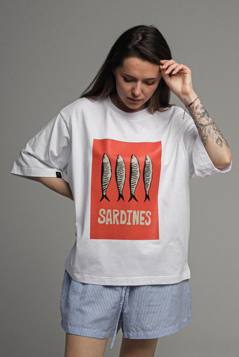 Футболка оверсайз унисекс "Sardines"