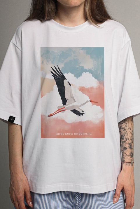 Футболка оверсайз унисекс "Birds know no borders"